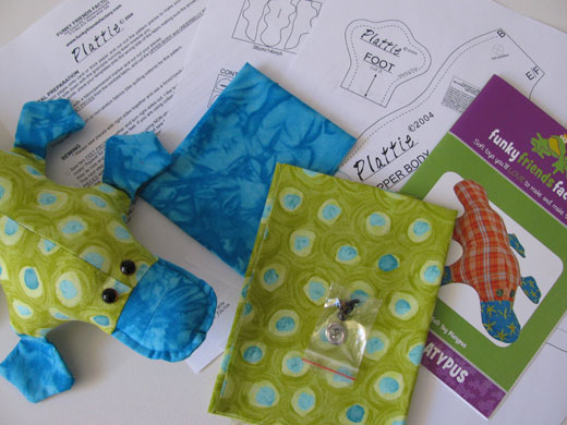 Platypus toy sewing craft kit blue