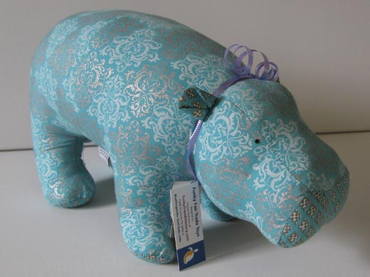 New Fair Trade toy Hippo - pale blue