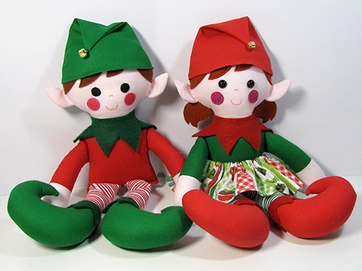 Elf Doll Christmas Sewing Pattern-twins