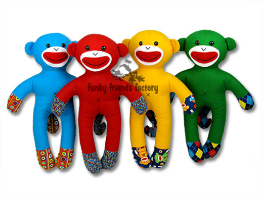 Sock monkeys - easy sewing pattern