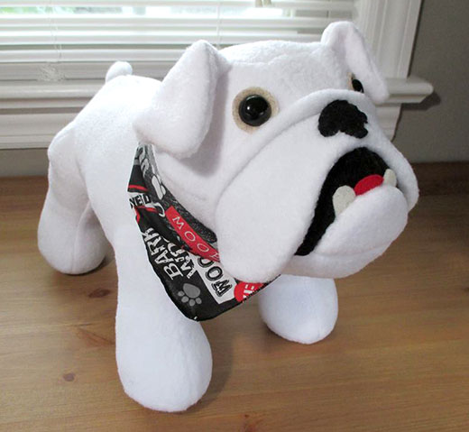 Bulldog white toy fleece pattern