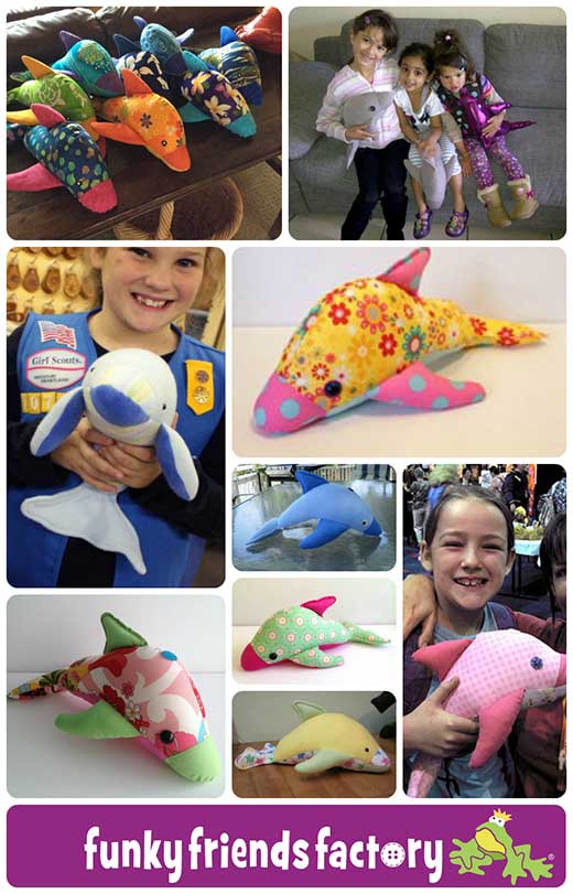 DOLPHIN toy pattern collage web