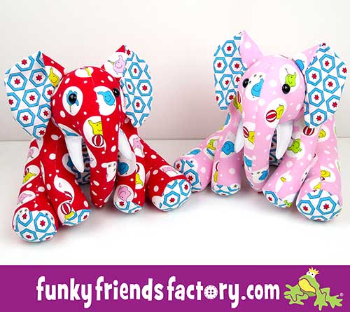 Elephant sewn in Backyard Circus fabric