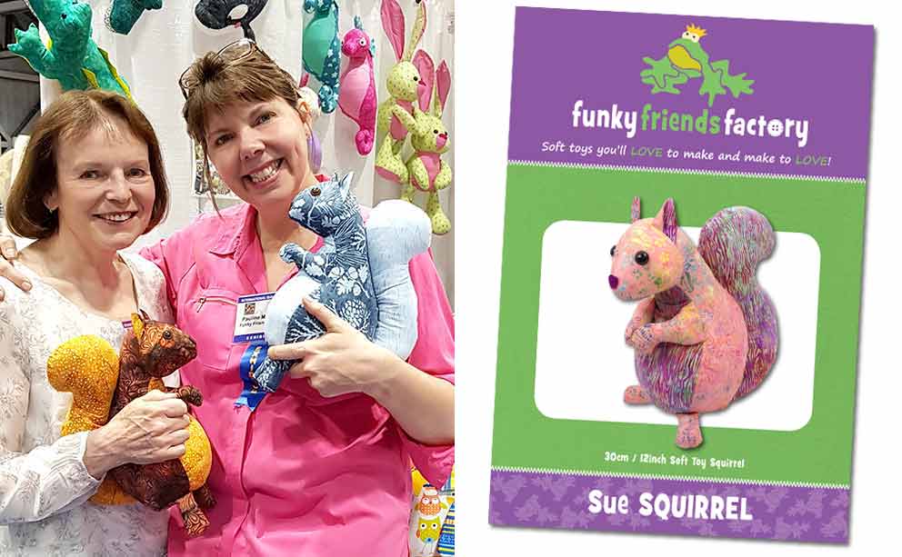 Pauline McArthur, Funky Friends Factory toys in Island Batik fabric