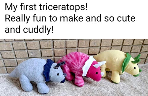 Triceratops Pattern sewn by Adele O.