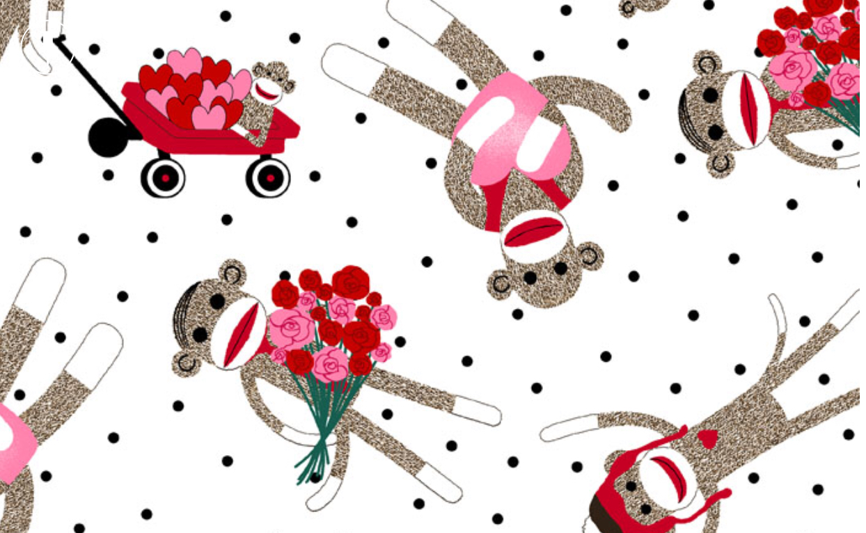 Shannon fabrics Valentine projects monkey fabric