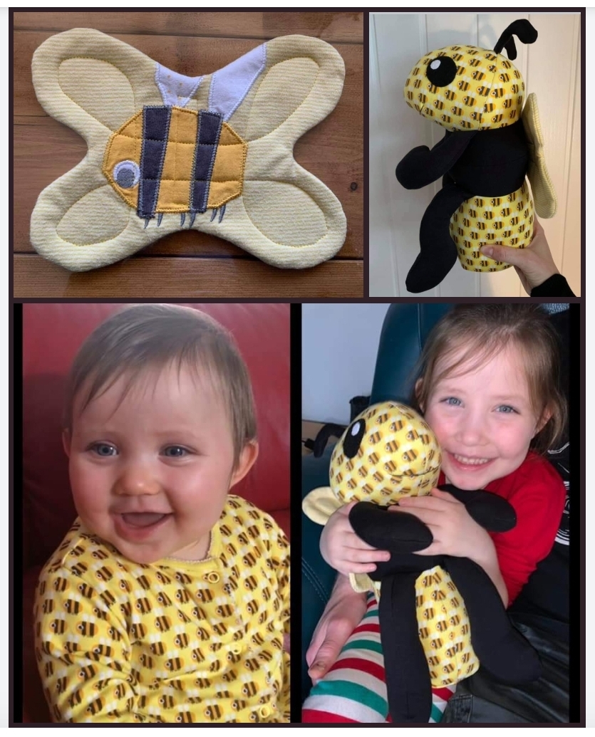 Bee pattern sewn by clairemariesteele