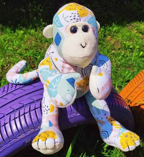 Mitch Monkey 1st birthday keepsake sewn by OrsolyaCzili