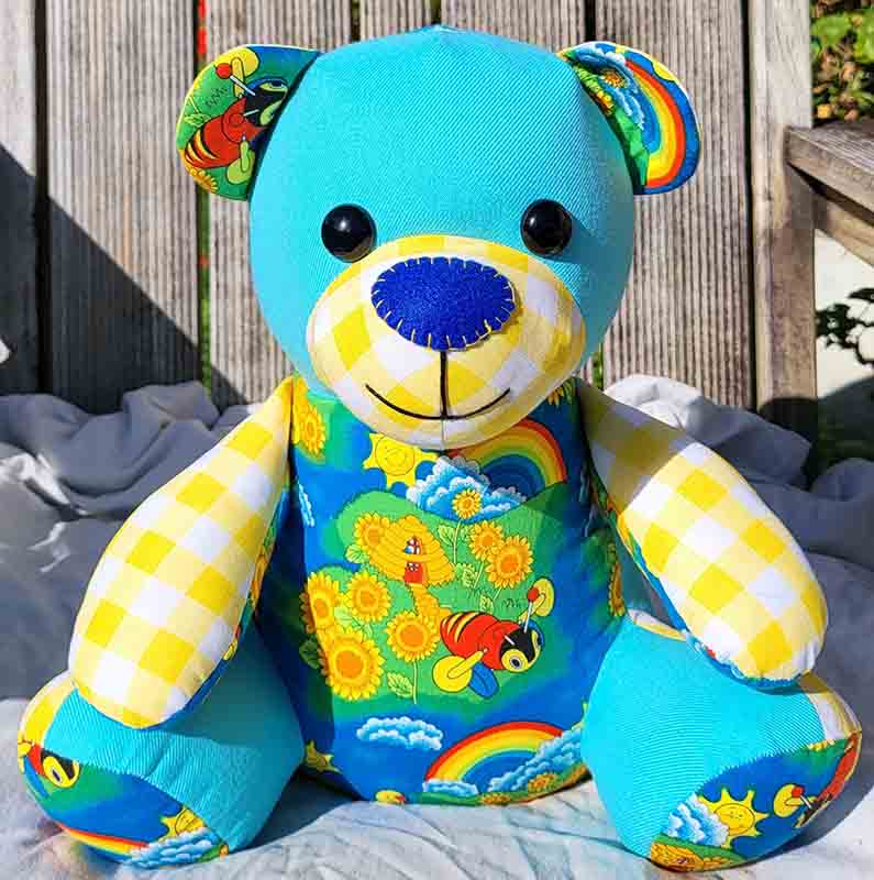 Ben Beginner Memory Bear Pattern sewn by Aleisha Bain 1