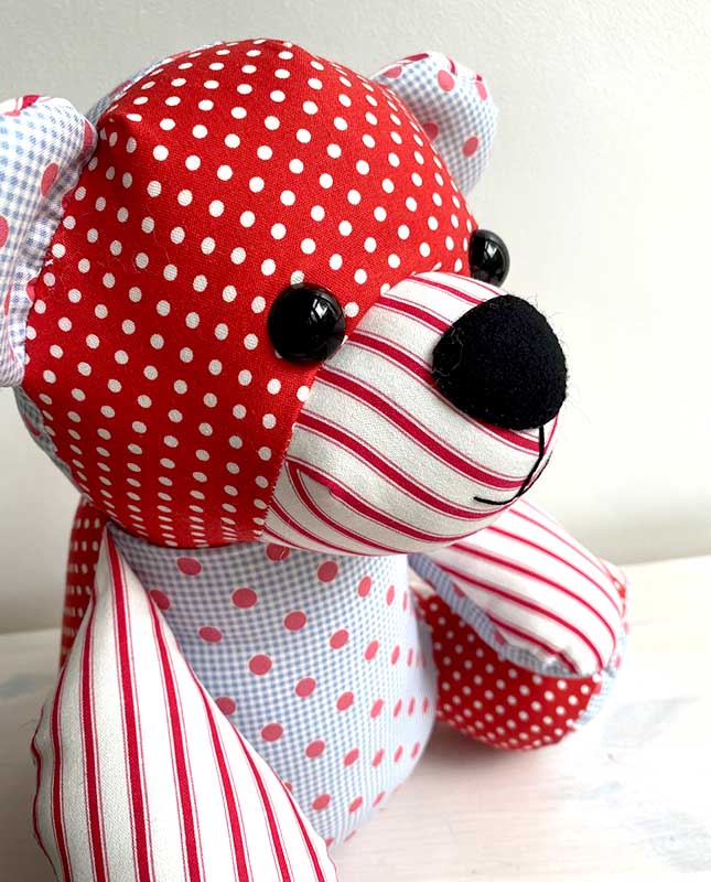 Ben Beginner Memory Bear Pattern sewn by Elizabeth Percival