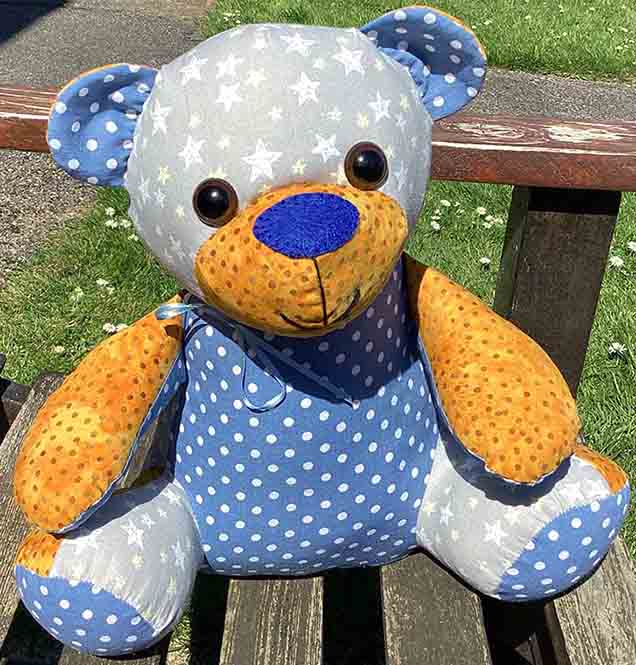 Ben Beginner Memory Bear Pattern sewn by SandyThurlow