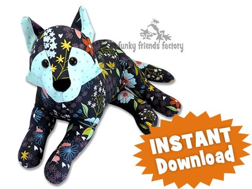 Stuffed toy Fox and wolf sewing pattern (new version)