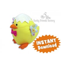 Egghead Easter Chick  INSTANT DOWNLOAD Sewing Pattern PDF